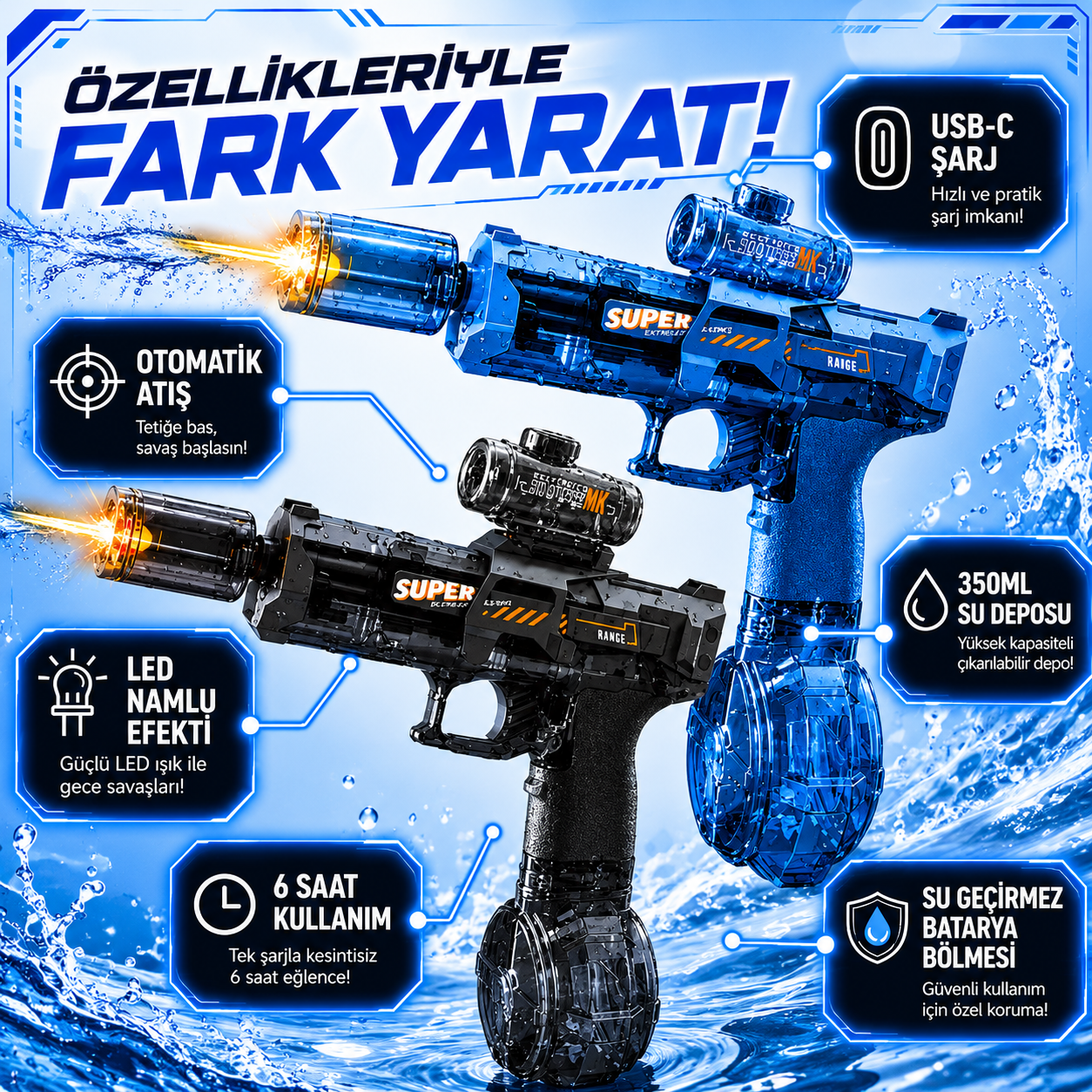 VİTAİROX Otomatik Su Tabancası